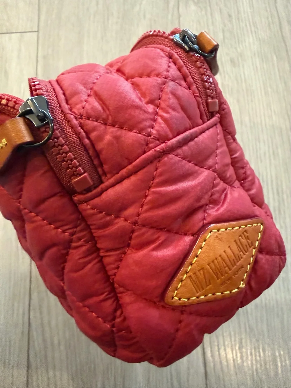 MZ Wallace Double Zip Cosmetic Pouch - Coral Pink